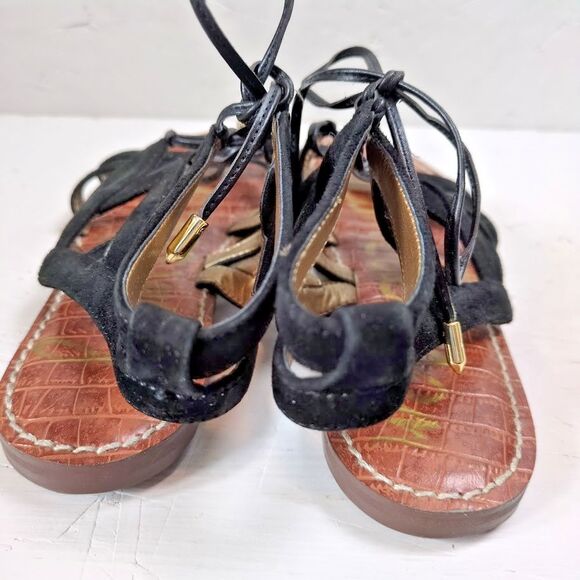 Sam Edelman Women's 6.5 Black Suede "Gemma" Gladiator Sandals - Picture 3 of 6